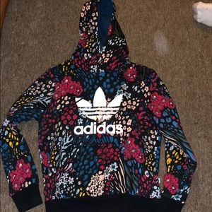 flower adidas hoodie